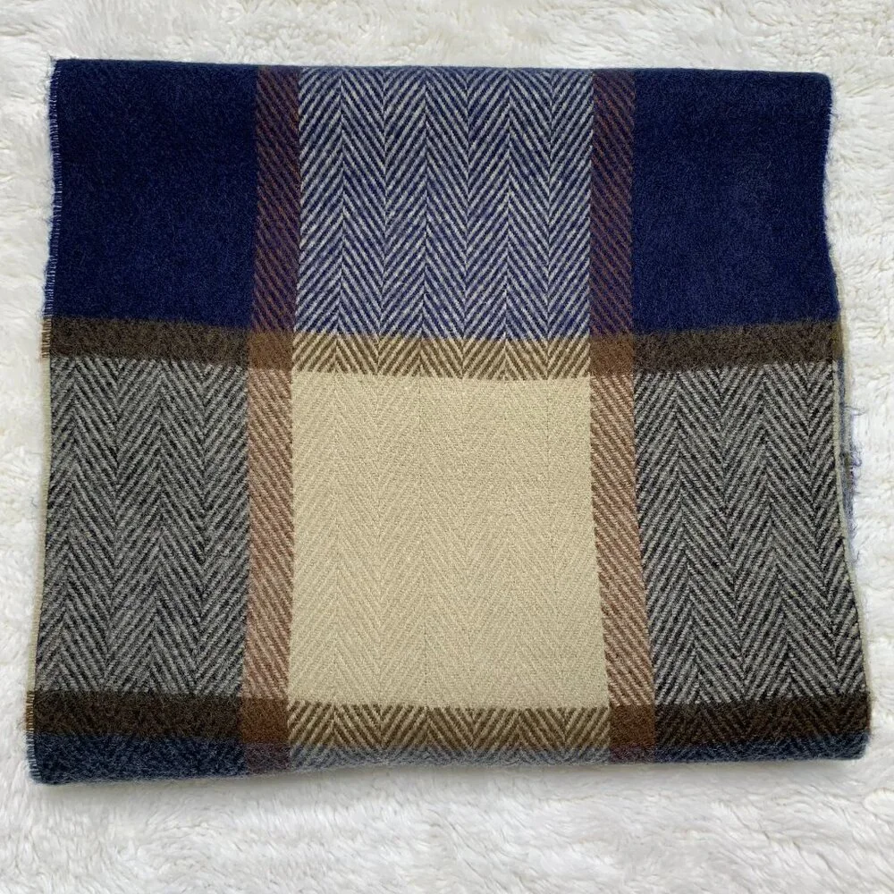 Tommy Hilfiger Blue Cream Plaid Scarf